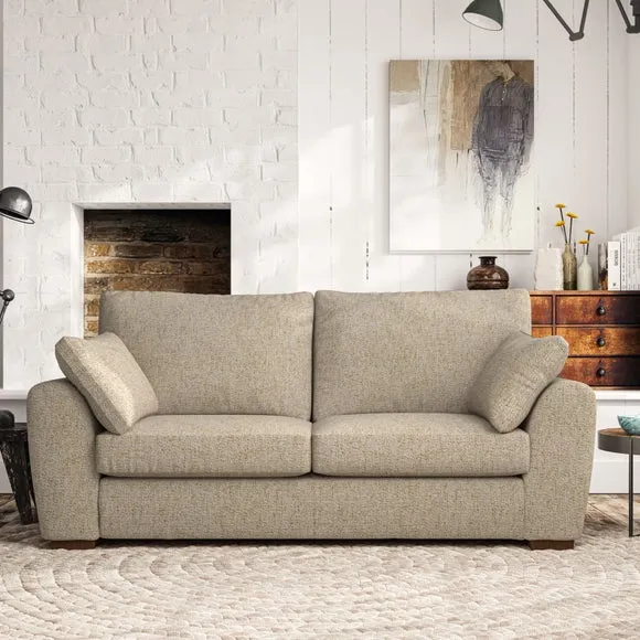 3-Seater Sofa with Pebble Arms - Honey, Weave