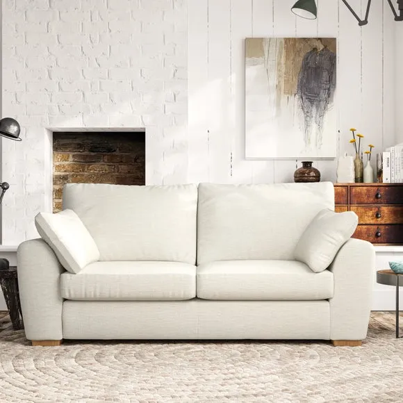 3-Seater Sofa with Pebble Arms - Ivory