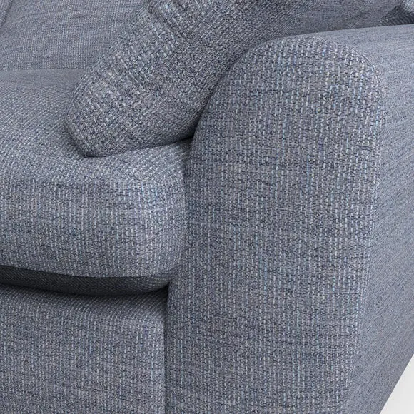 3-Seater Sofa with Pebble Arms - Navy, Fabric