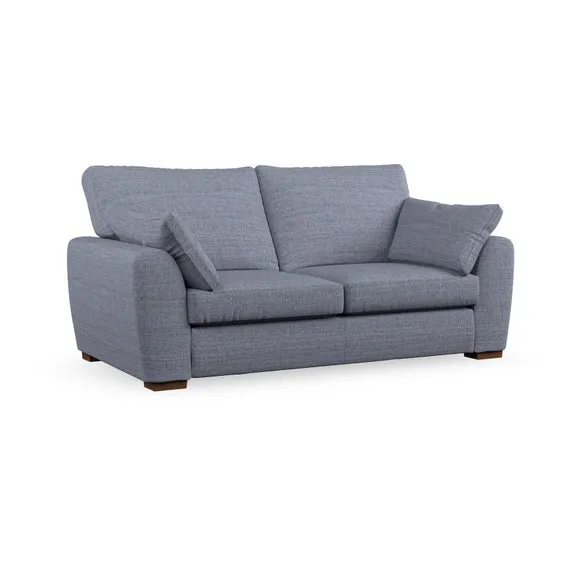 3-Seater Sofa with Pebble Arms - Navy, Fabric