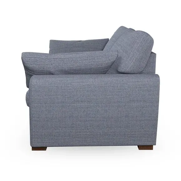 3-Seater Sofa with Pebble Arms - Navy, Fabric