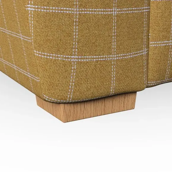3-Seater Sofa with Pebble Arms - Ochre, Check