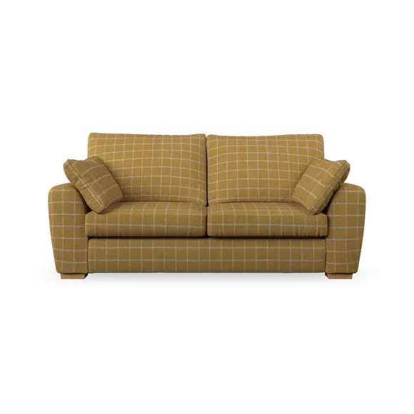 3-Seater Sofa with Pebble Arms - Ochre, Check