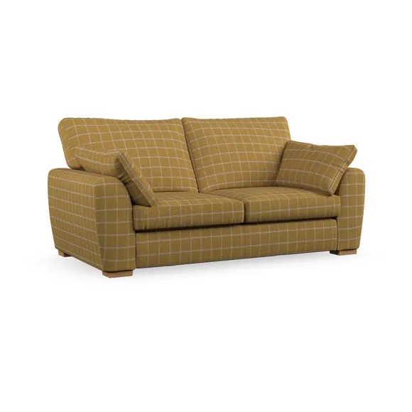 3-Seater Sofa with Pebble Arms - Ochre, Check