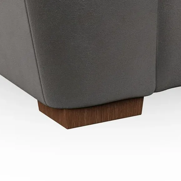 3-Seater Sofa with Pillow Arms - Charcoal, Velvet