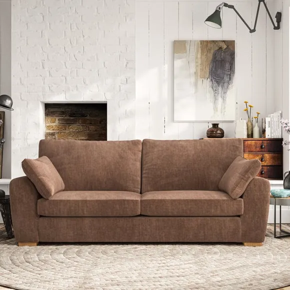3-Seater Sofa with Pillow Arms - Clay, Chenille