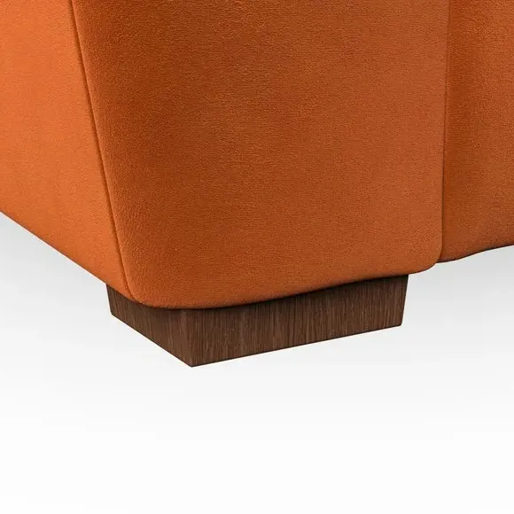 3-Seater Sofa with Pillow Arms - Ginger, Velvet