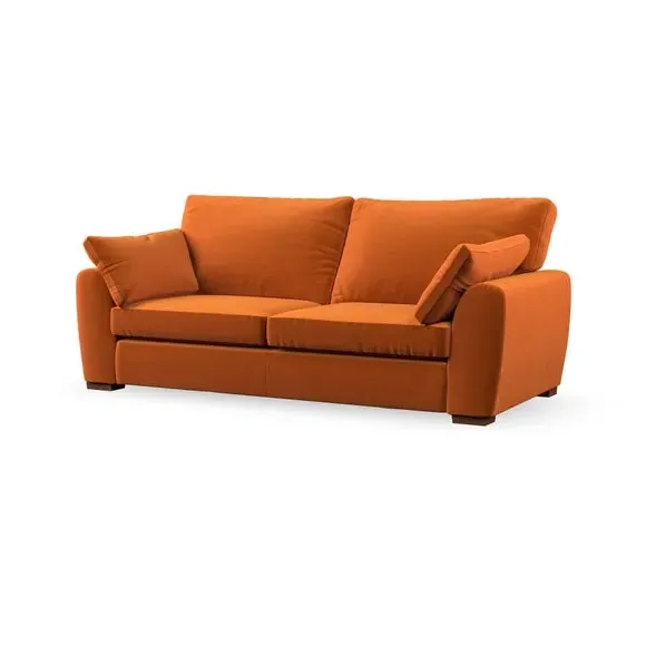 3-Seater Sofa with Pillow Arms - Ginger, Velvet