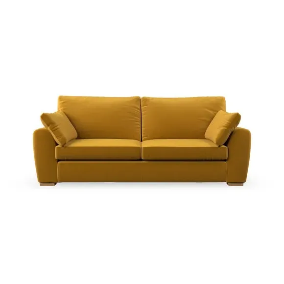 3-Seater Sofa with Pillow Arms - Gold, Velvet