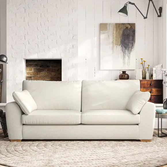 3-Seater Sofa with Pillow Arms - Ivory