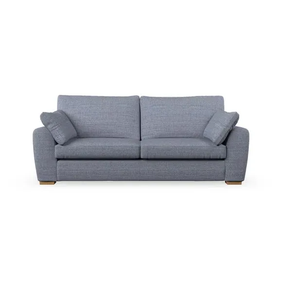 3-Seater Sofa with Pillow Arms - Navy, Fabric