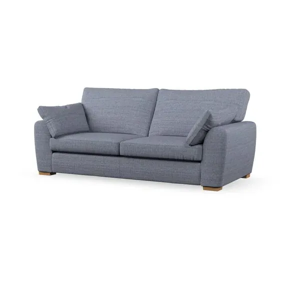 3-Seater Sofa with Pillow Arms - Navy, Fabric