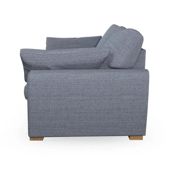 3-Seater Sofa with Pillow Arms - Navy, Fabric