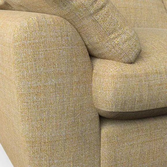3-Seater Sofa with Pillow Arms - Ochre, Fabric