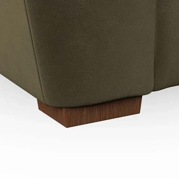 3-Seater Sofa with Pillow Arms - Olive, Velvet