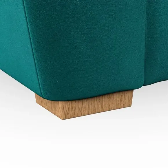 3-Seater Sofa with Pillow Arms - Peacock, Velvet