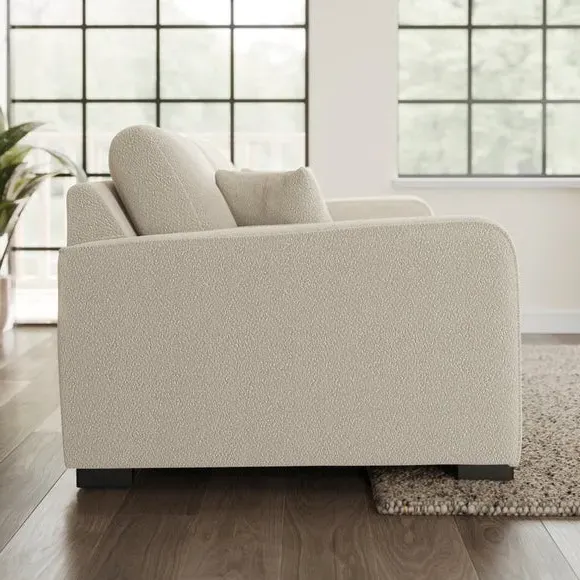 3-Seater Sofa with Piped Edge - Sandstone, Boucle