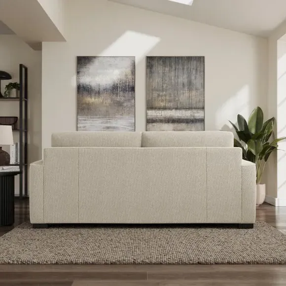 3-Seater Sofa with Piped Edge - Sandstone, Boucle