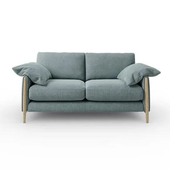 3-Seater Sofa with Roll Arms - Aqua, Chenille