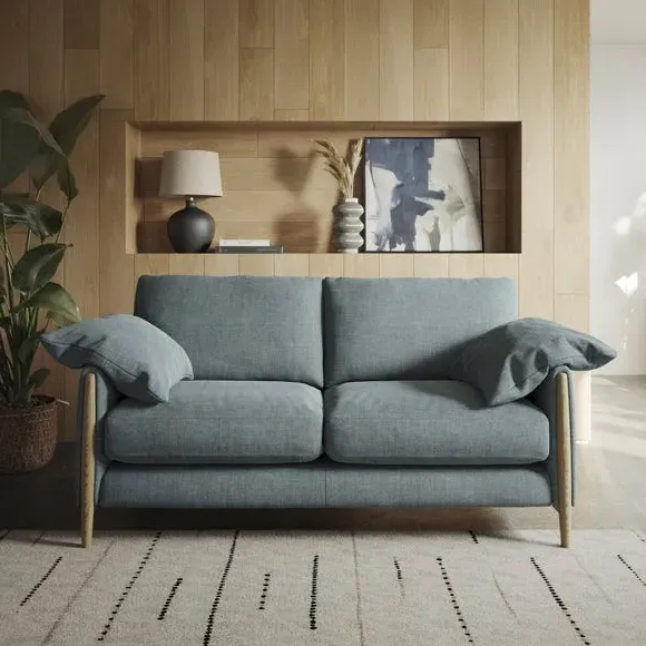 3-Seater Sofa with Roll Arms - Aqua, Chenille image