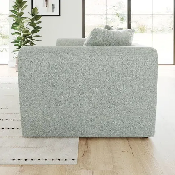 3-Seater Sofa with Roll Arms - Blue, Fabric