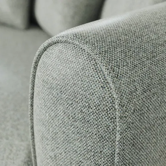 3-Seater Sofa with Roll Arms - Blue, Fabric