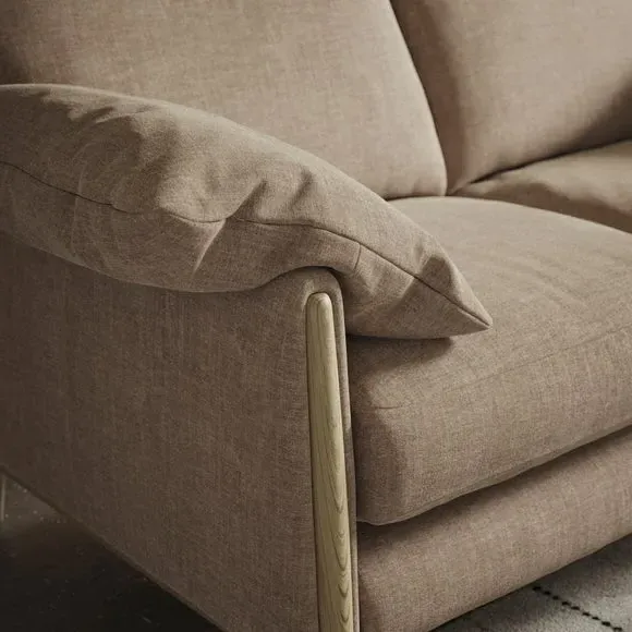 3-Seater Sofa with Roll Arms - Clay, Chenille
