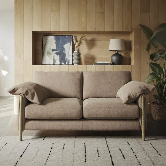 3-Seater Sofa with Roll Arms - Clay, Chenille