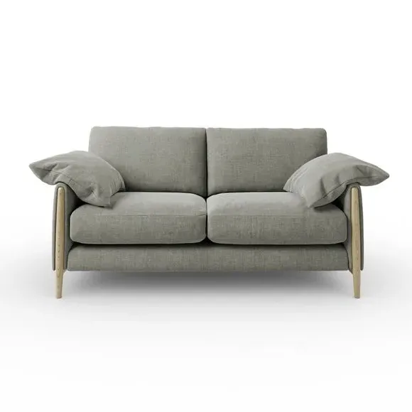 3-Seater Sofa with Roll Arms - Grey, Chenille
