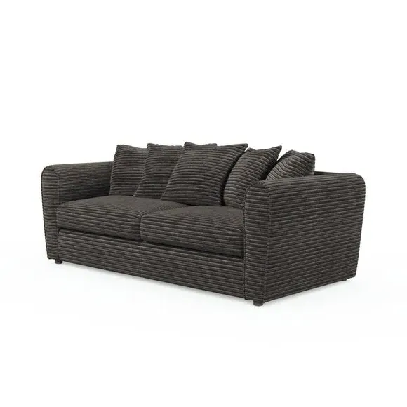 3-Seater Sofa with Roll Arms - Grey, Cord