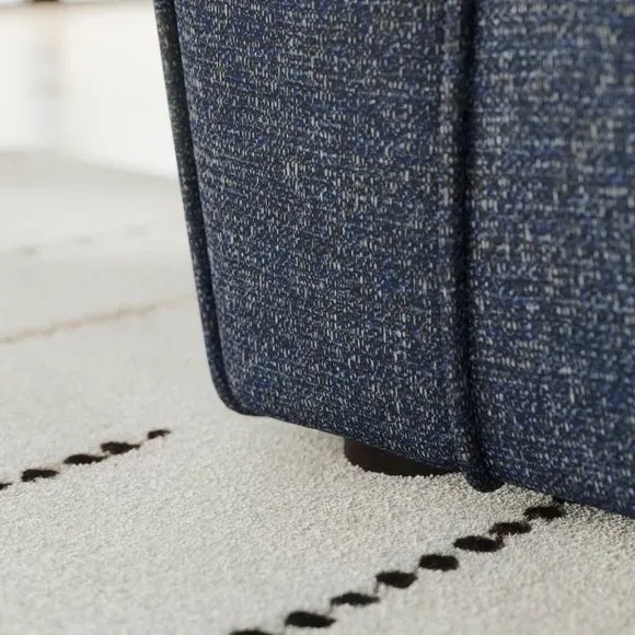 3-Seater Sofa with Roll Arms - Navy, Fabric