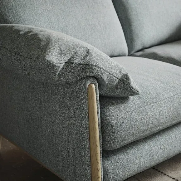 3-Seater Sofa with Roll Arms - Teal, Fabric