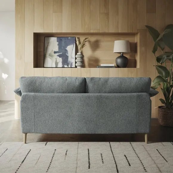 3-Seater Sofa with Roll Arms - Teal, Fabric