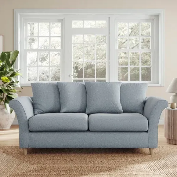 3-Seater Sofa with Scatter Back - Denim, Fabric image