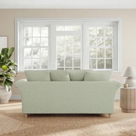3-Seater Sofa with Scatter Back - Green, Fabric