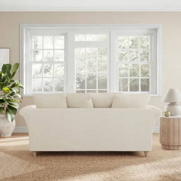 3-Seater Sofa with Scatter Back - Natural, Fabric
