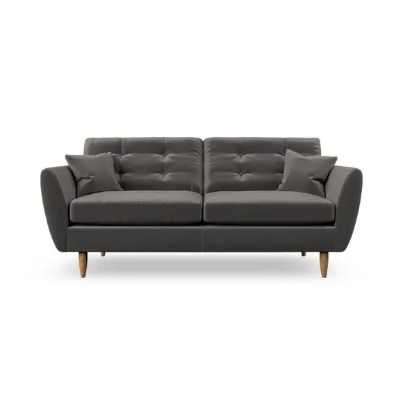 3-Seater Sofa with Scatter Cushions - Charcoal
