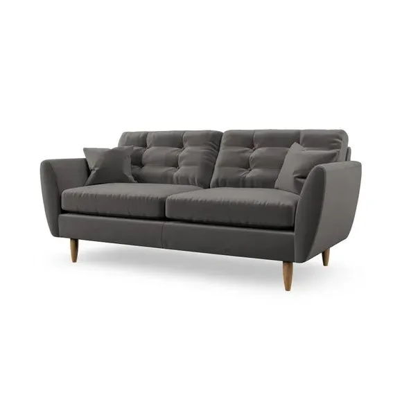 3-Seater Sofa with Scatter Cushions - Charcoal