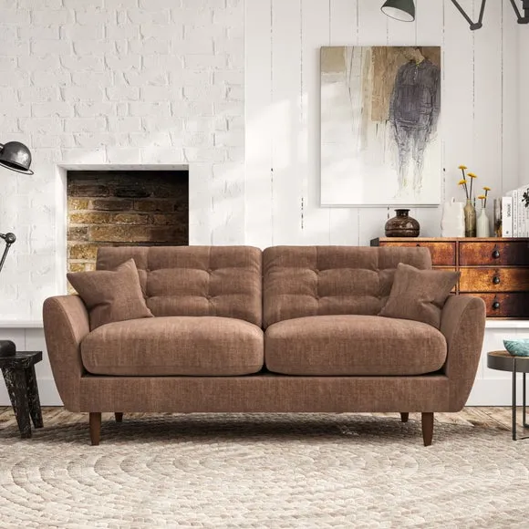 3-Seater Sofa with Scatter Cushions - Clay