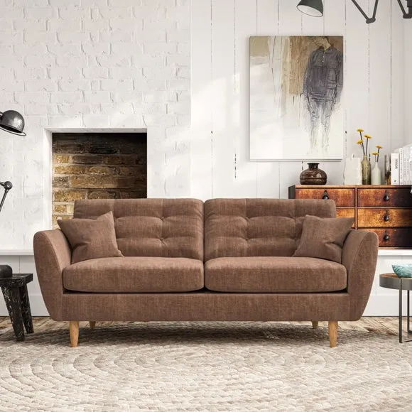 3-Seater Sofa with Scatter Cushions - Clay