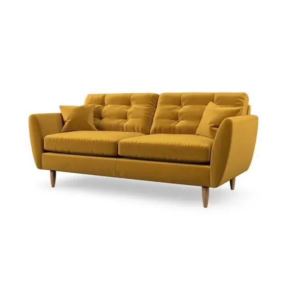3-Seater Sofa with Scatter Cushions - Gold