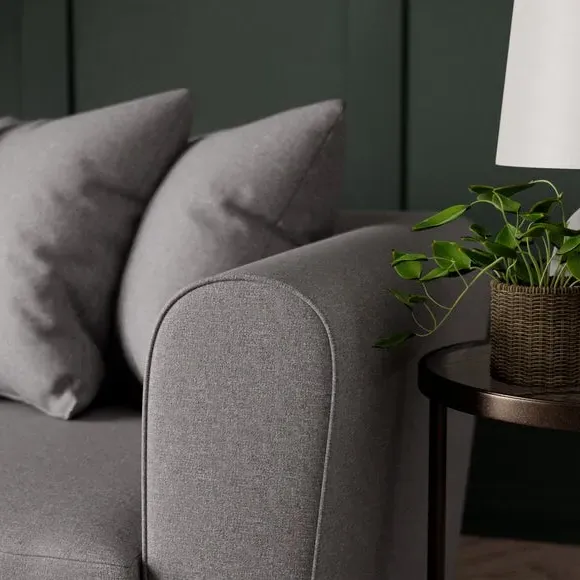 3-Seater Sofa with Scatter Cushions - Grey, Fabric