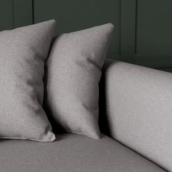 3-Seater Sofa with Scatter Cushions - Grey, Fabric