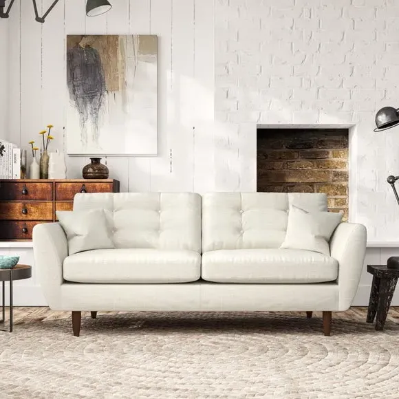 3-Seater Sofa with Scatter Cushions - Ivory