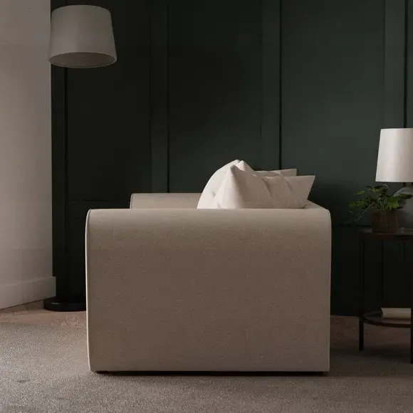 3-Seater Sofa with Scatter Cushions - Natural, Fabric