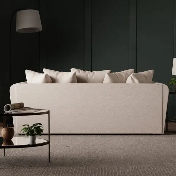 3-Seater Sofa with Scatter Cushions - Natural, Fabric