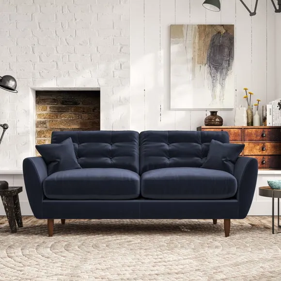 3-Seater Sofa with Scatter Cushions - Navy