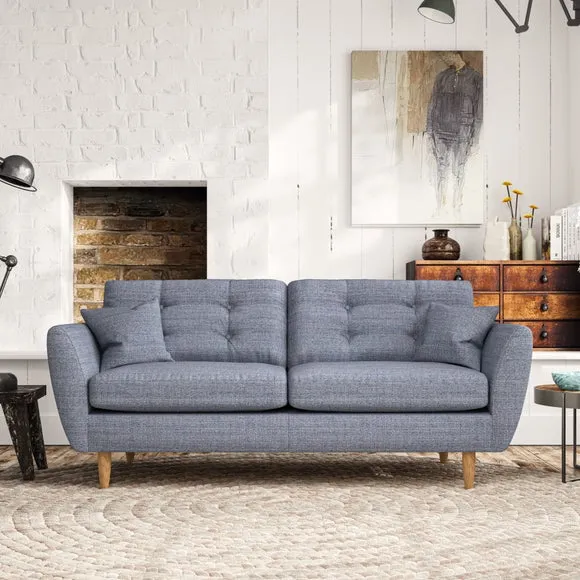 3-Seater Sofa with Scatter Cushions - Navy
