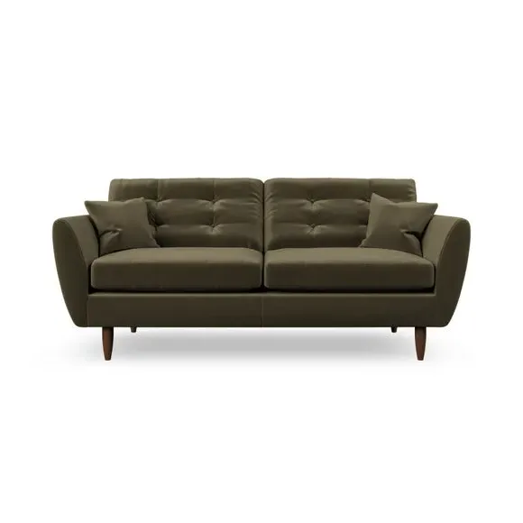 3-Seater Sofa with Scatter Cushions - Olive