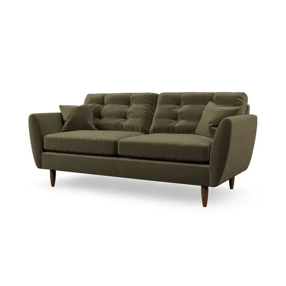 3-Seater Sofa with Scatter Cushions - Olive